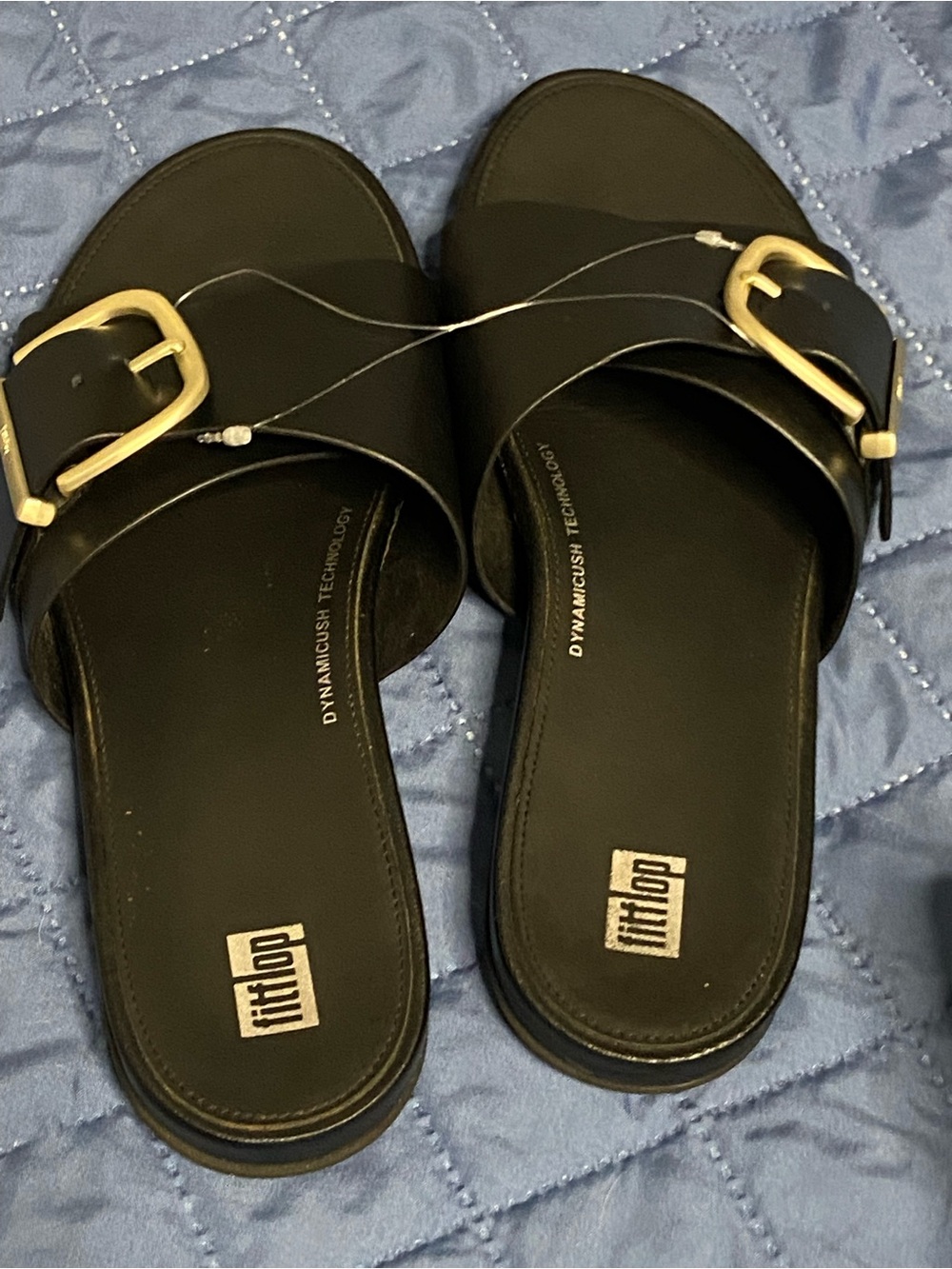 FITFLOP Black BUCKLE Strap GRACIE Leather Sandals *DISPLAY ITEM